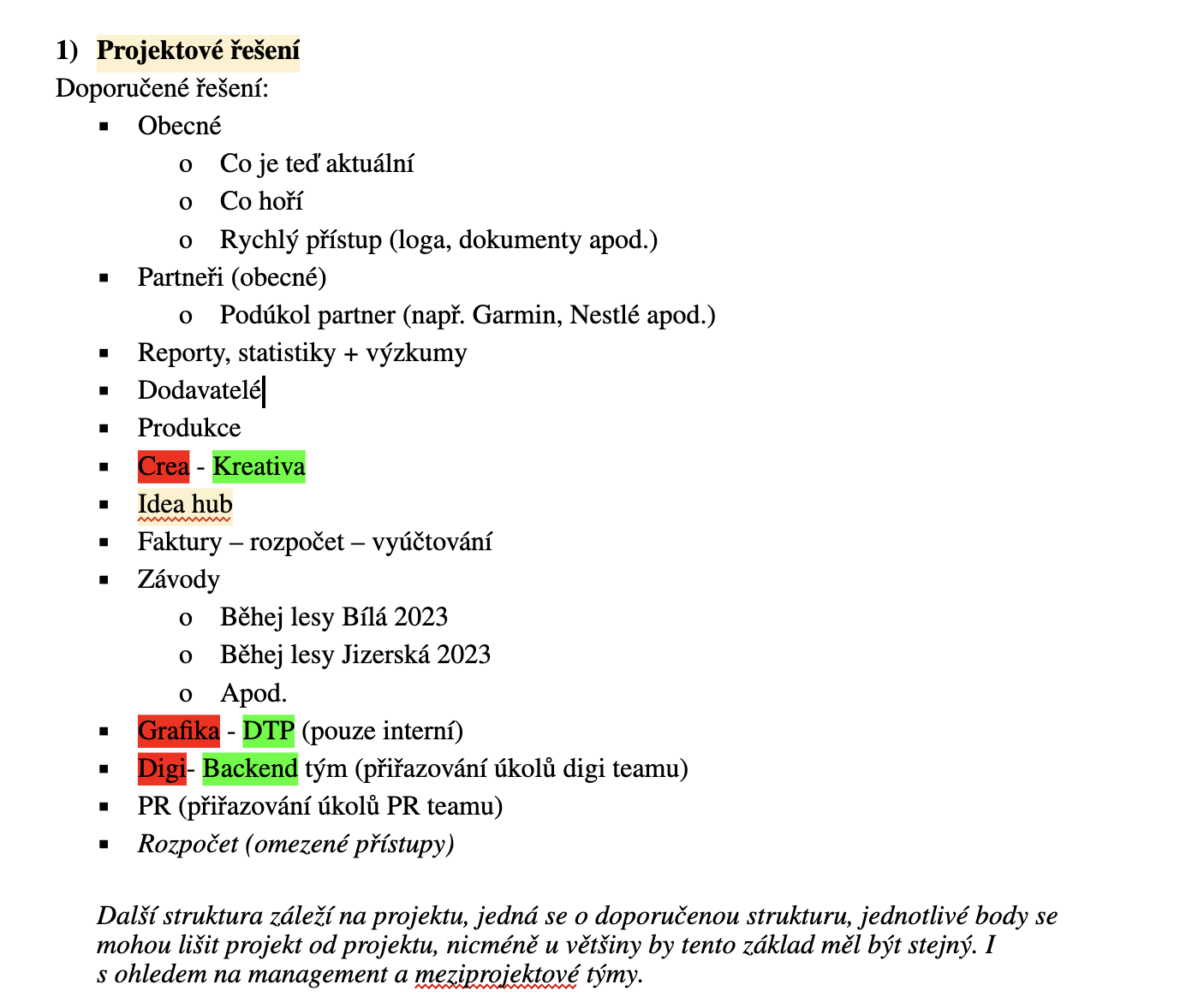 Jednotná štruktúra všetkých projektov uľahčuje orientáciu medziprojektovým tímom a manažmentu.